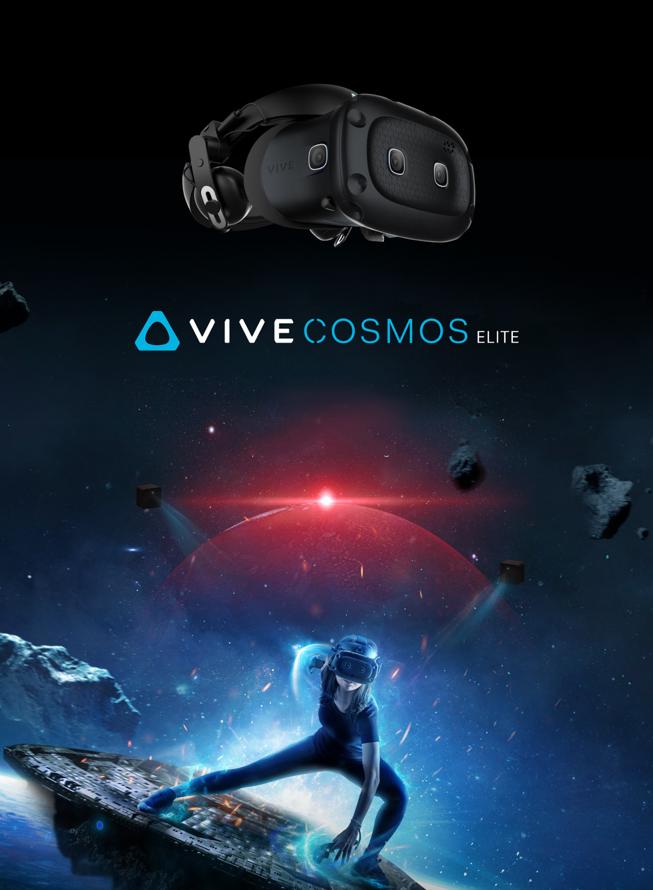 HTC VIVE Cosmos Elite VR Headset facing forward